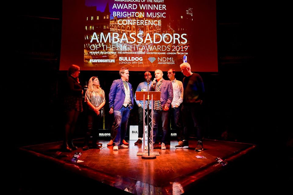 BRIGHTON MUSIC CONFERENCE AWARDED FOR COMMITMENT TO ELECTRONIC DANCE MUSIC AT THE AMBASSADORS OF THE NIGHT AWARDS